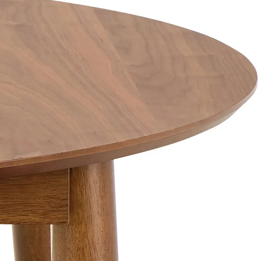 Ronde Eettafels-Giga Living Eettafel Walnoot Uitschuifbaar - 154x115x75 cm - Gradje