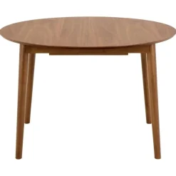 Ronde Eettafels-Giga Living Eettafel Walnoot Uitschuifbaar - 154x115x75 cm - Gradje