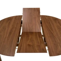 Ronde Eettafels-Giga Living Eettafel Walnoot Uitschuifbaar - 154x115x75 cm - Gradje