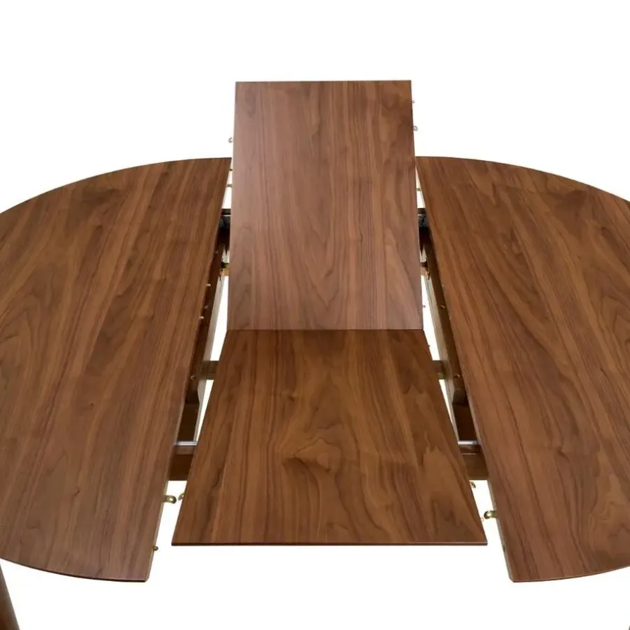 Ronde Eettafels-Giga Living Eettafel Walnoot Uitschuifbaar - 154x115x75 cm - Gradje