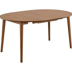 Ronde Eettafels-Giga Living Eettafel Walnoot Uitschuifbaar - 154x115x75 cm - Gradje