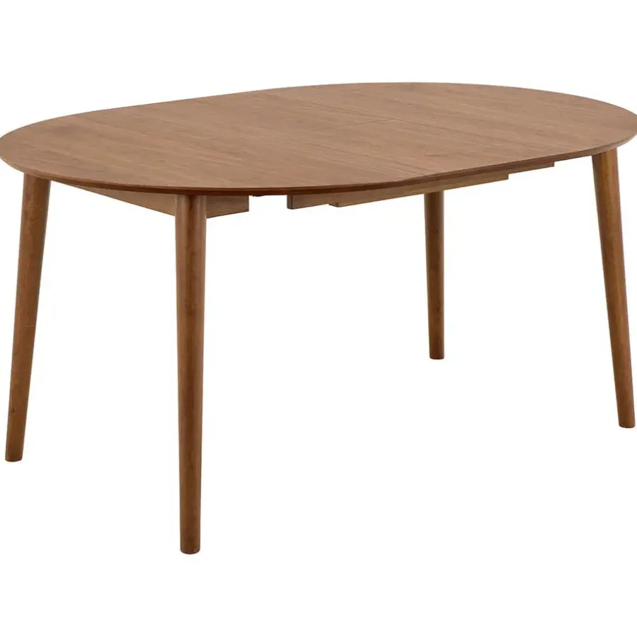 Ronde Eettafels-Giga Living Eettafel Walnoot Uitschuifbaar - 154x115x75 cm - Gradje