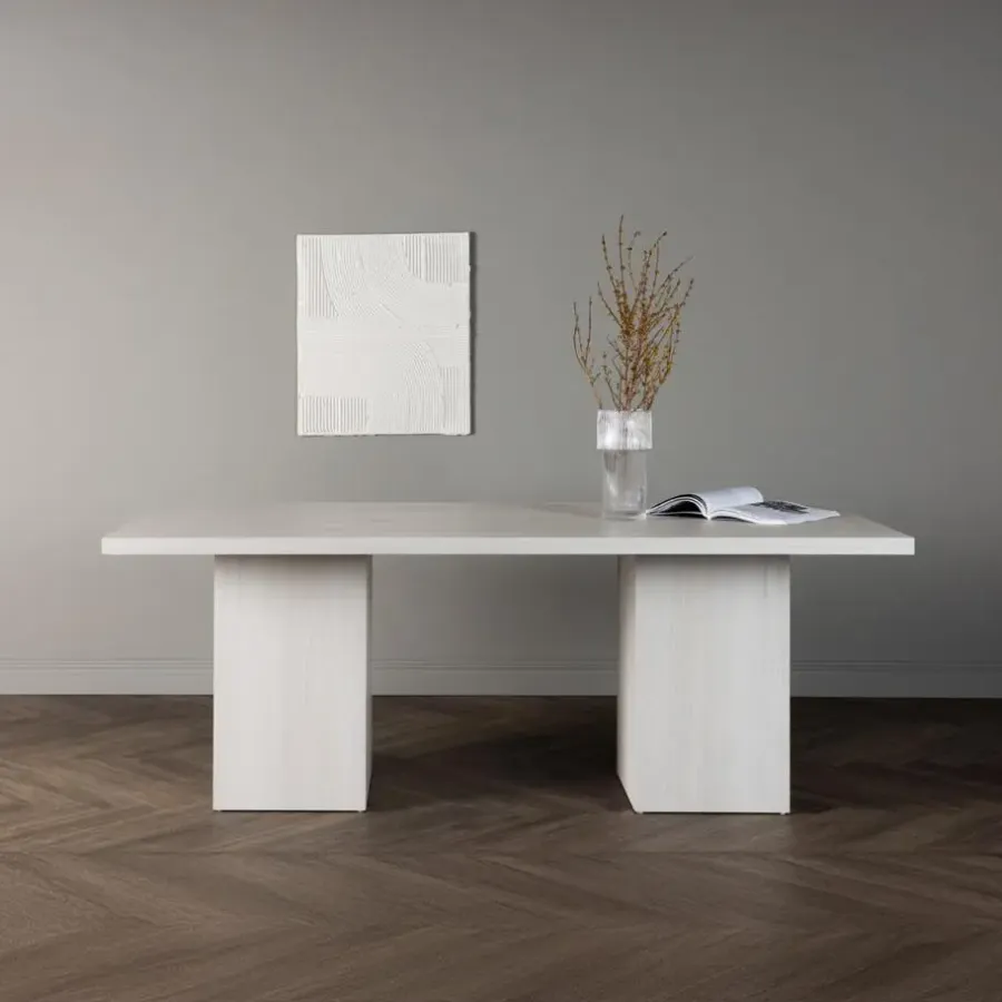 Fjôrd Eettafel Whitewash Hout - 200x90x75cm - Olga