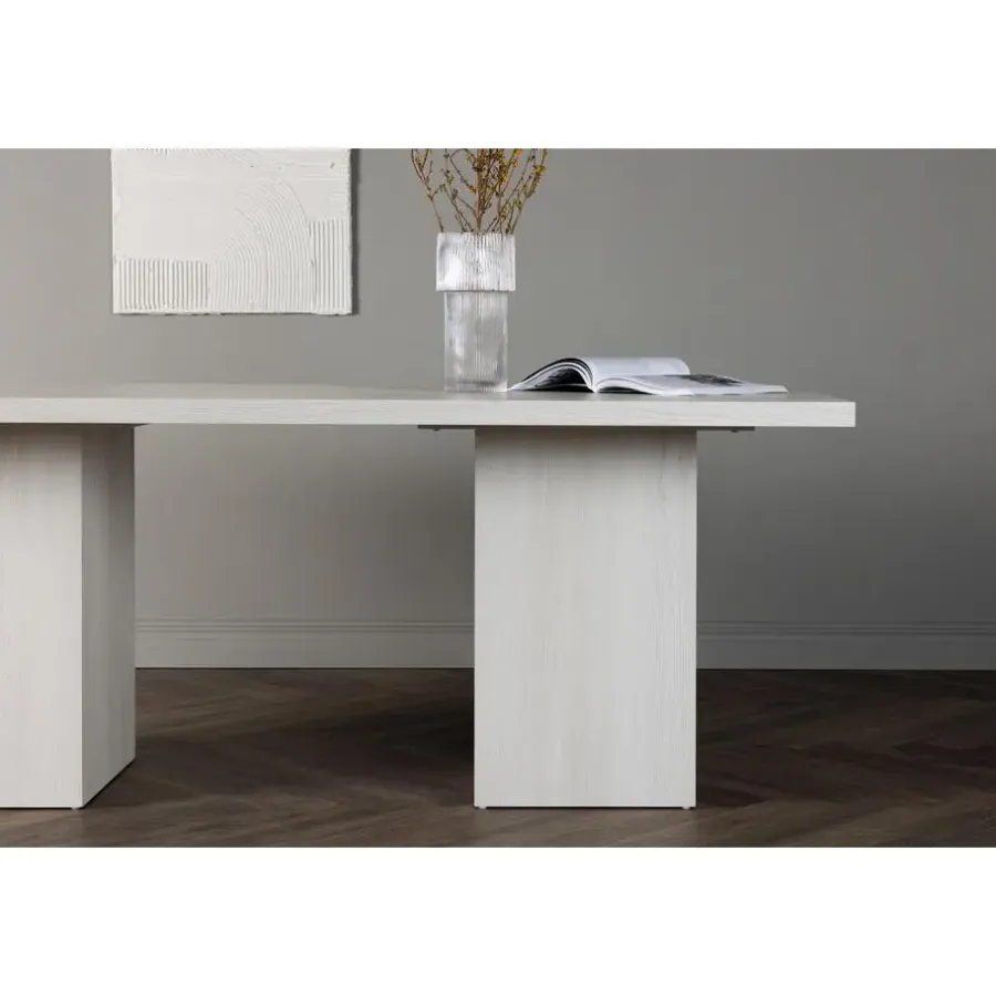 Fjôrd Eettafel Whitewash Hout - 200x90x75cm - Olga