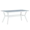 Rechthoekige Eettafels-Fjôrd Eettafel Wit Grijs Glas - 160x90x74cm - Virya