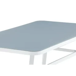 Rechthoekige Eettafels-Fjôrd Eettafel Wit Grijs Glas - 160x90x74cm - Virya