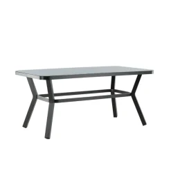 Fjôrd Eettafel Wit Grijs Glas - 200x100x74cm - Virya