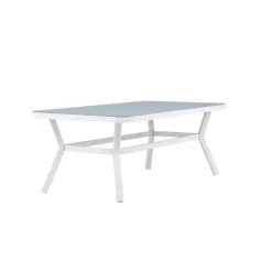 Fjôrd Eettafel Wit Grijs Glas - 200x100x74cm - Virya