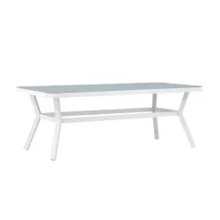 Fjôrd Eettafel Wit Grijs Glas - 200x100x74cm - Virya