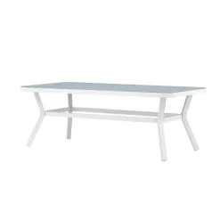 Fjôrd Eettafel Wit Grijs Glas - 200x100x74cm - Virya