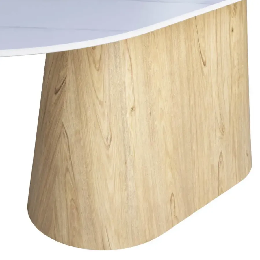 Giga Meubel Eettafel Wit Keramiek/Naturel - 200x90x75cm - Madia