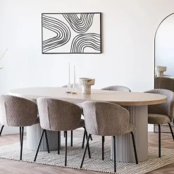 House Nordic Eettafel Zand/Naturel - Deens Ovaal - 220x100x75cm - Solva