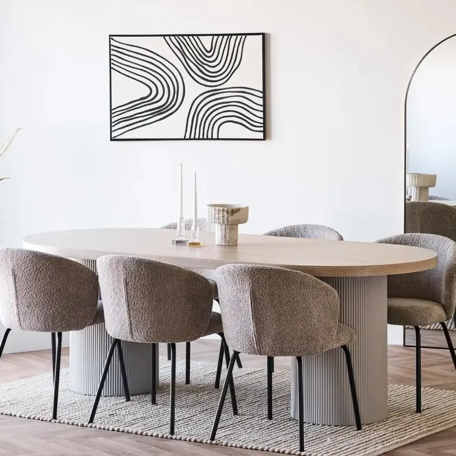 House Nordic Eettafel Zand/Naturel - Deens Ovaal - 220x100x75cm - Solva