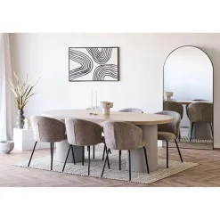 House Nordic Eettafel Zand/Naturel - Deens Ovaal - 220x100x75cm - Solva