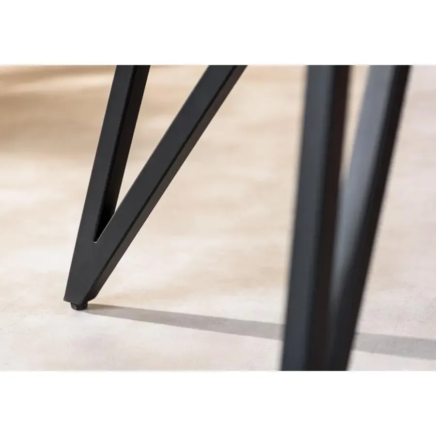 Ovale Eettafels-Giga Living Eettafel Zwart Acaciahout - Ovaal - 240x110x76cm - Langford