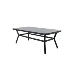 Fjôrd Eettafel Zwart Grijs Glas - 200x100x74cm - Virya