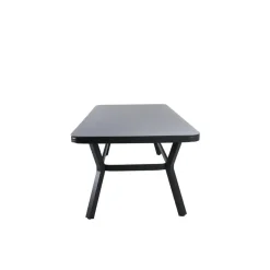 Fjôrd Eettafel Zwart Grijs Glas - 200x100x74cm - Virya