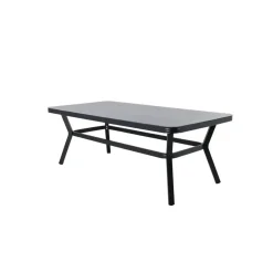 Fjôrd Eettafel Zwart Grijs Glas - 200x100x74cm - Virya