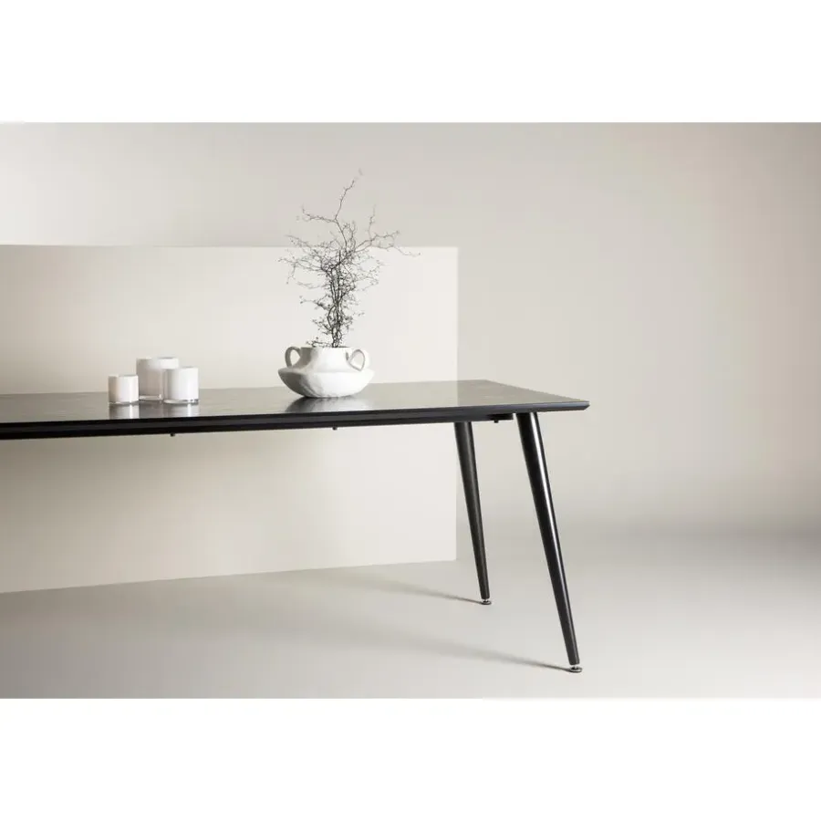 Fjôrd Eettafel Zwart Hout - 180x90x75cm - Dipp
