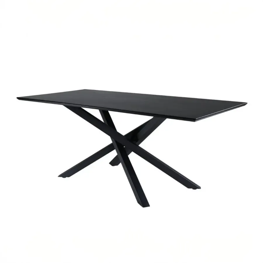 Fjôrd Eettafel Zwart Hout - 180x90x75cm - Piazza