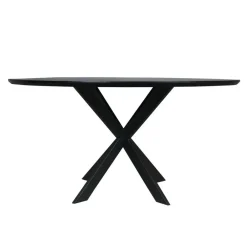 StarFurn Eettafel Zwart Hout - 150x150x76cm - Ferris
