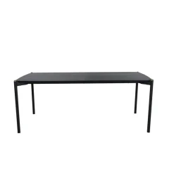 Fjôrd Eettafel Zwart Hout - 190x90x75cm - Pelle