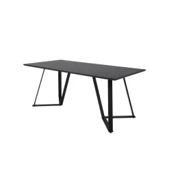Industriële Eettafels|Rechthoekige Eettafels-Fjôrd Eettafel Zwart Hout - 180x90x75cm - Marina