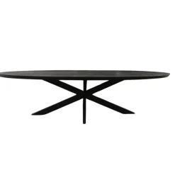 StarFurn Eettafel Zwart Hout/Metaal - 180x90x76cm - Brandy