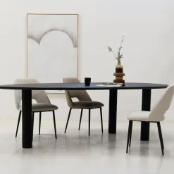 Giga Meubel Eettafel Zwart Mangohout - 210x120x76cm - 6-8 Personen - Hana