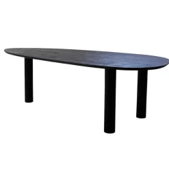 Giga Meubel Eettafel Zwart Mangohout - 210x120x76cm - 6-8 Personen - Hana