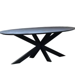 Giga Meubel Eettafel Zwart Mangohout - 200x100x78cm - Diamond