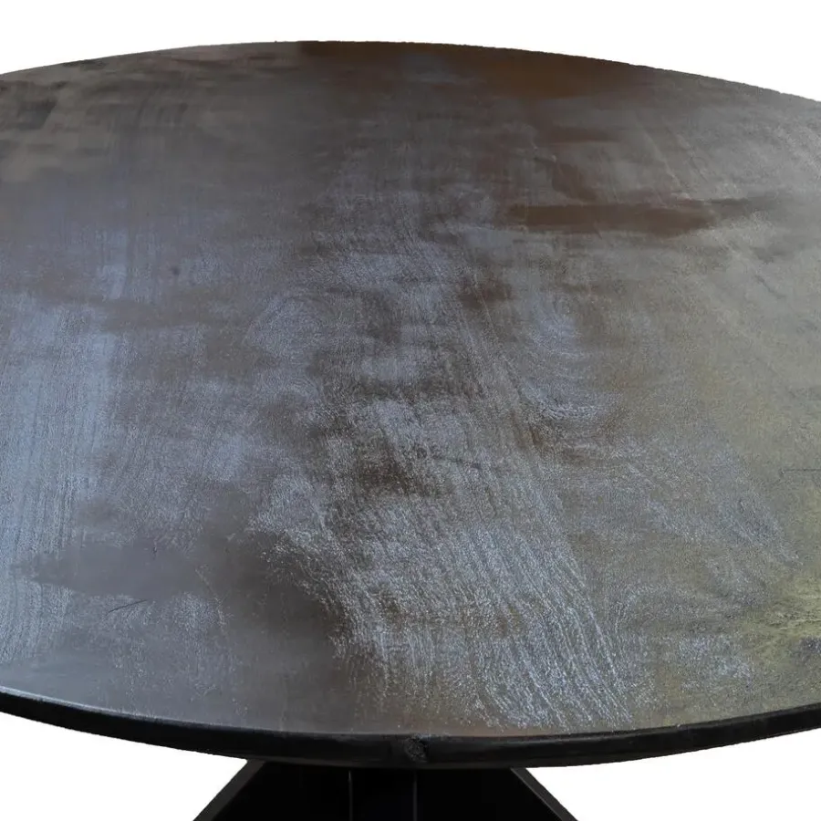 Giga Meubel Eettafel Zwart Mangohout - 200x100x78cm - Diamond