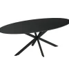 Giga Meubel Eettafel Zwart Ovaal Melamine - 200x100x75cm - 4-6 Personen - Jax