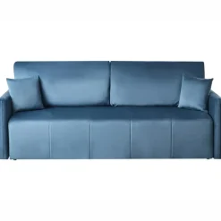 Slaapbanken|Slaapbanken-Leen Bakker EGGE - Driezitsbank - Blauw - Fluweel