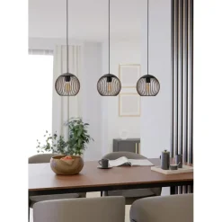 Hanglampen-EGLO Almanzora Hanglamp - E27 - 90 cm - Staal - Zwart/Koper