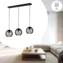 Hanglampen-EGLO Almanzora Hanglamp - E27 - 90 cm - Staal - Zwart/Koper