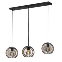 Hanglampen-EGLO Almanzora Hanglamp - E27 - 90 cm - Staal - Zwart/Koper