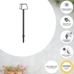 Prikspots-EGLO Altilia Solar Priklamp - LED - 106 cm - Zwart/Wit