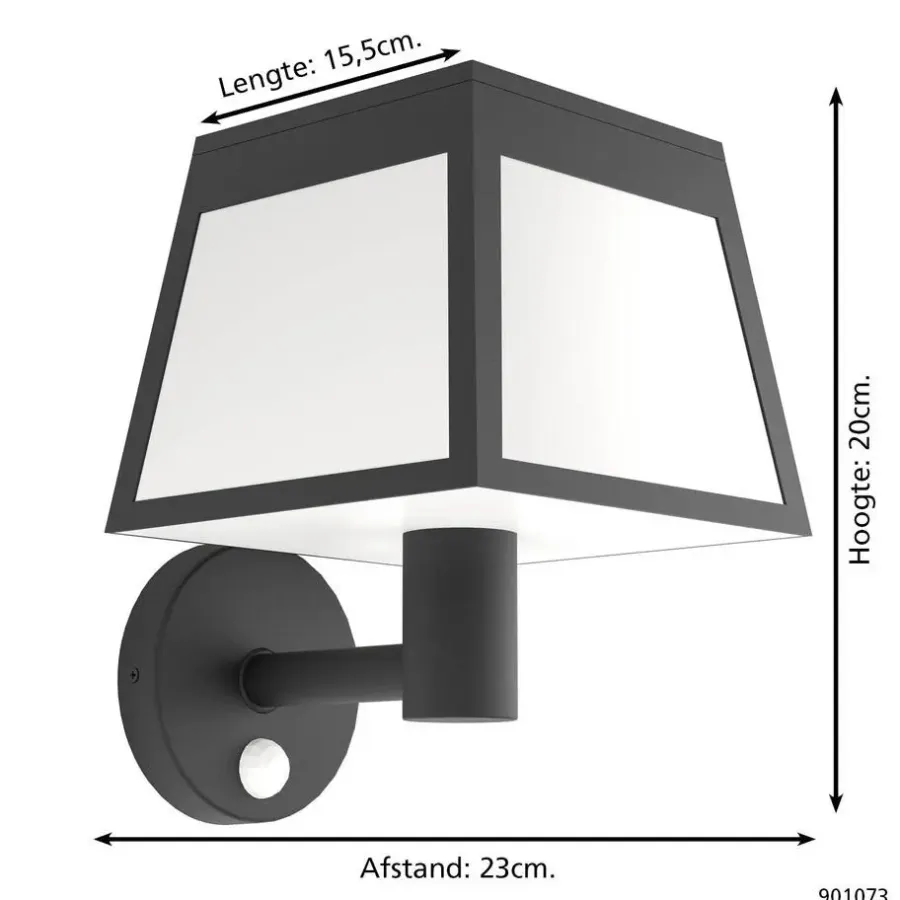 Wandlampen-EGLO Altilia Solar Wandlamp - LED - 20 cm - Zwart/Wit
