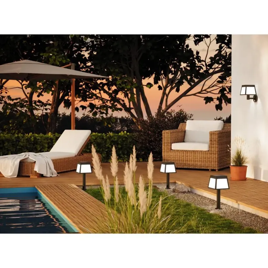 Wandlampen-EGLO Altilia Solar Wandlamp - LED - 20 cm - Zwart/Wit