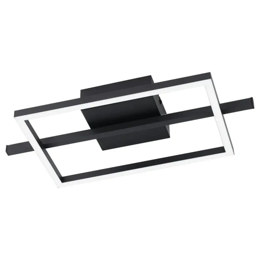 EGLO Amandolo Plafondlamp - LED - 40 cm - Zwart/Wit - Instelbaar RGB