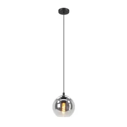 Hanglampen-EGLO Ariscani Hanglamp - E27 - Ø 20 cm - rookglas - Zwart