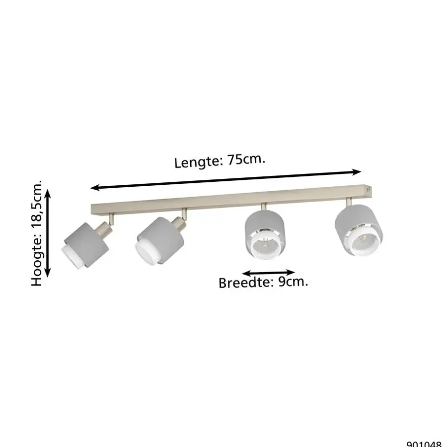 EGLO Bellizzi Spot - E14 - 75 cm - Grijs/Wit