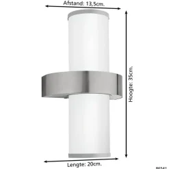 EGLO Beverly Wandlamp - E27 - 35 cm - Zilver/Wit