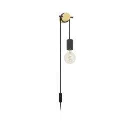 Wandlampen-EGLO Buddon Wandlamp - E27 - 5,5 cm - Bruin/Zwart