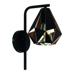 Wandlampen-EGLO Carlton 4 Wandlamp - E27 - 16 cm - Zwart/Koper
