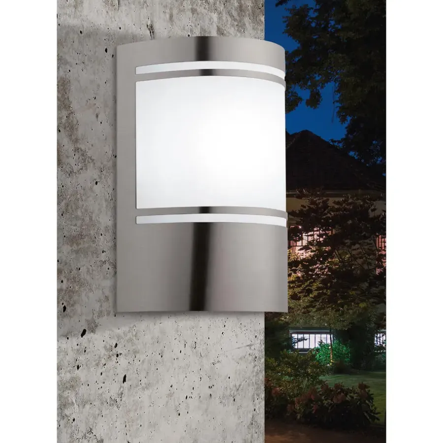 Wandlampen-EGLO Cerno 2 Wandlamp - E27 - 14 cm - RVS
