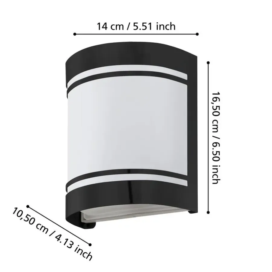 EGLO Cerno Wandlamp - E27 - Glas - Zwart/Wit