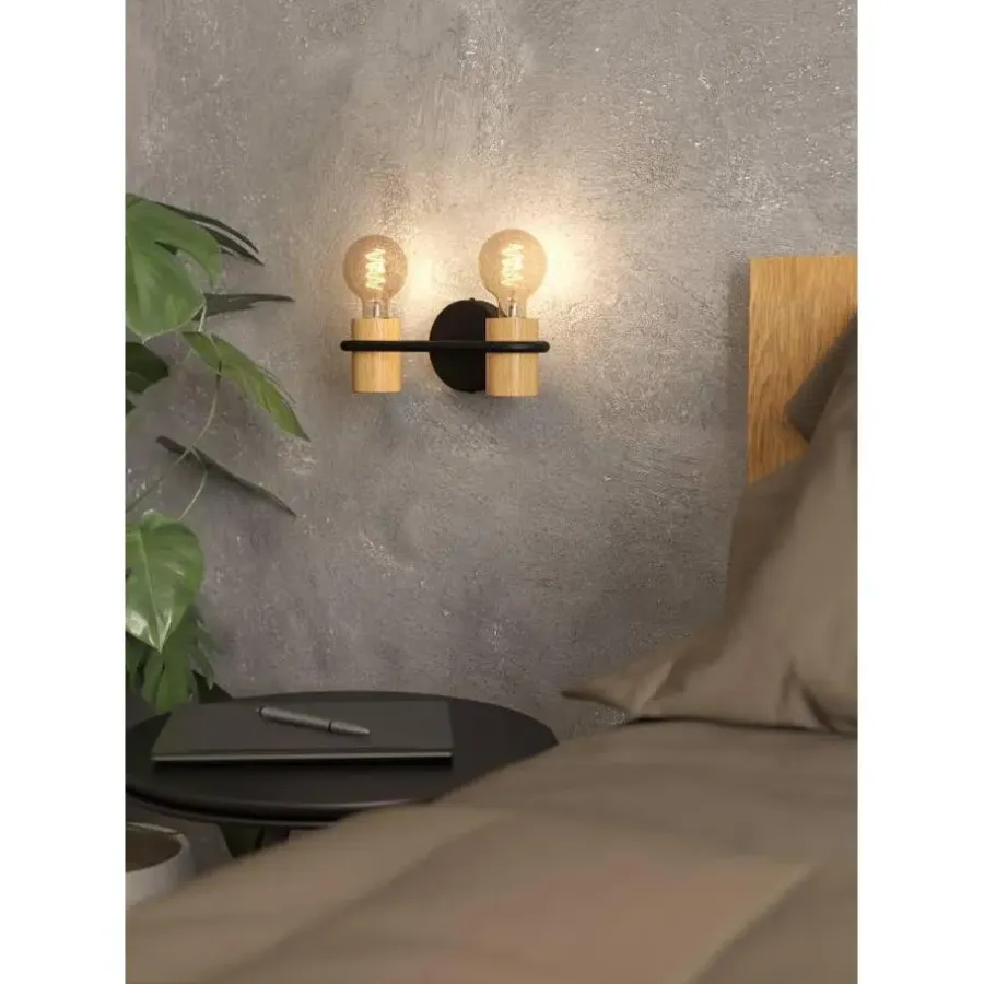 Wandlampen-EGLO Chieveley Wandlamp - E27 - 28.5 cm - Zwart