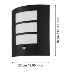 EGLO City Wandlamp - E27 - 23.5 cm - Zwart